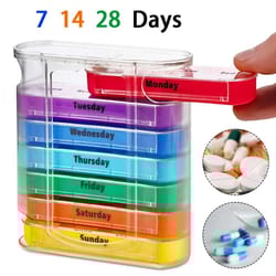 7 days weekly tablet holder and medicine storage organizer
