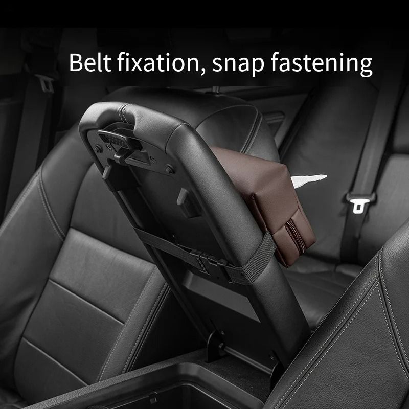 Minimalist Leather Car Armrest Tissue Box 2