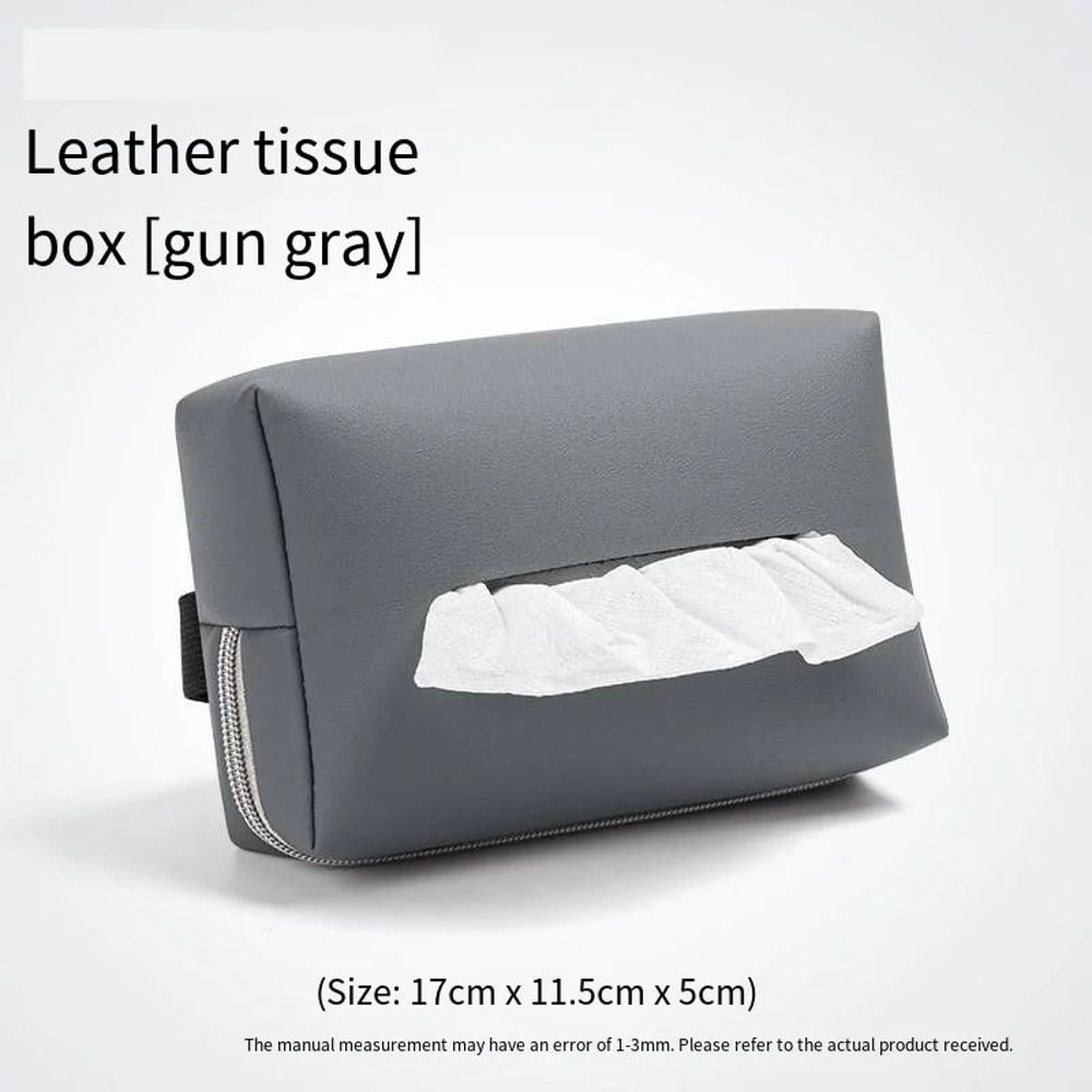 Minimalist Leather Car Armrest Tissue Box 4