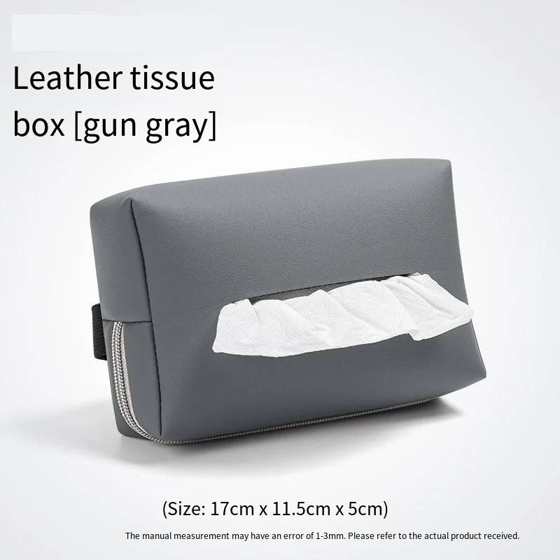 Minimalist Leather Car Armrest Tissue Box 5