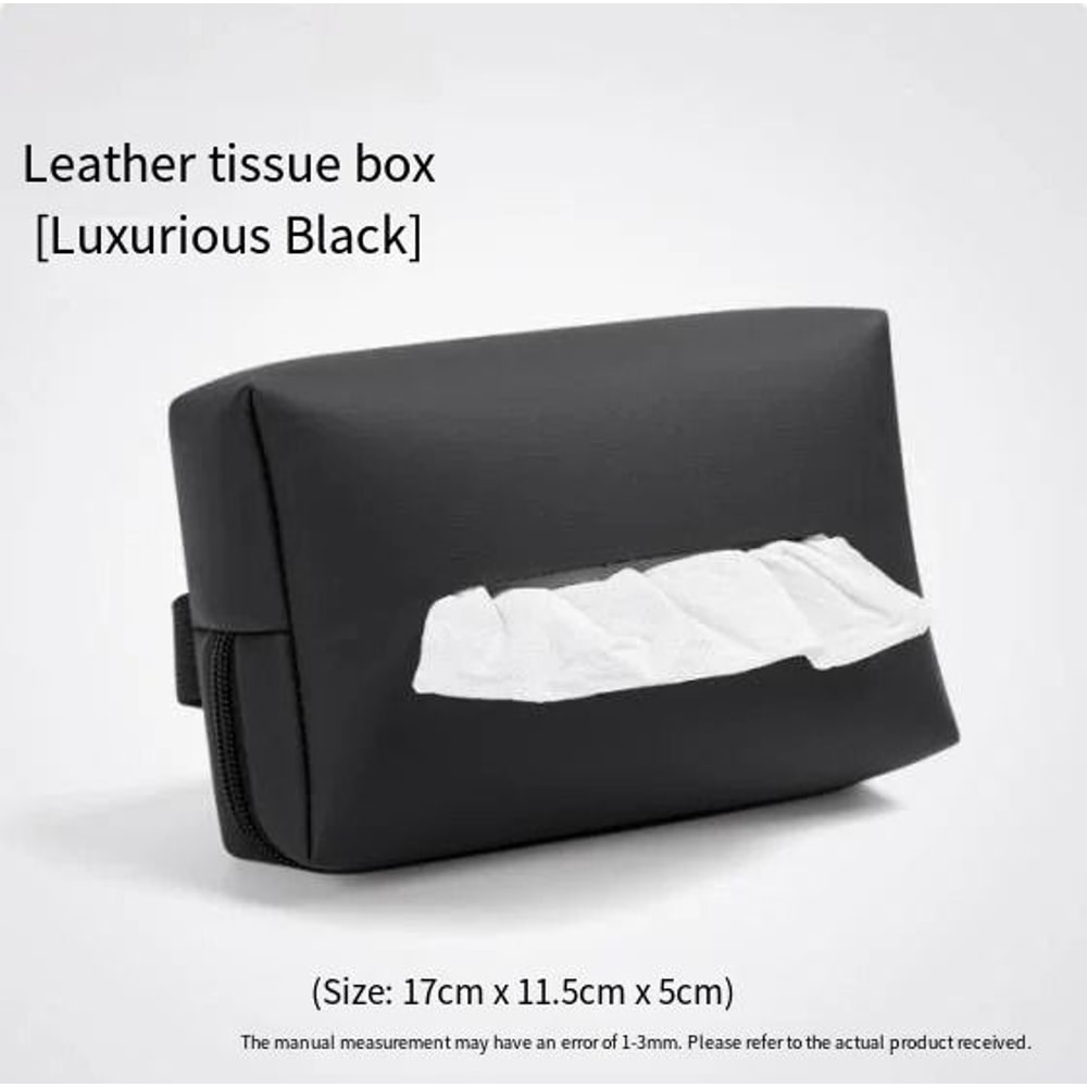 Minimalist Leather Car Armrest Tissue Box 6