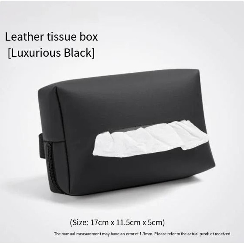 Minimalist Leather Car Armrest Tissue Box 6