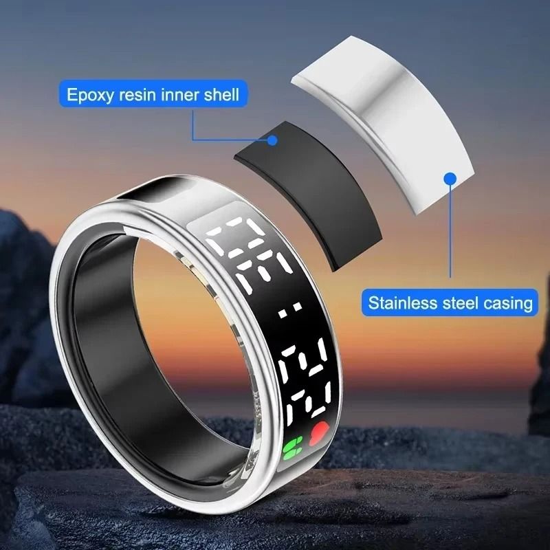 Smart Health And Sleep Monitoring Ring With LED Display 1