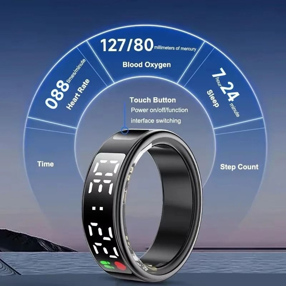 Smart Health And Sleep Monitoring Ring With LED Display 2