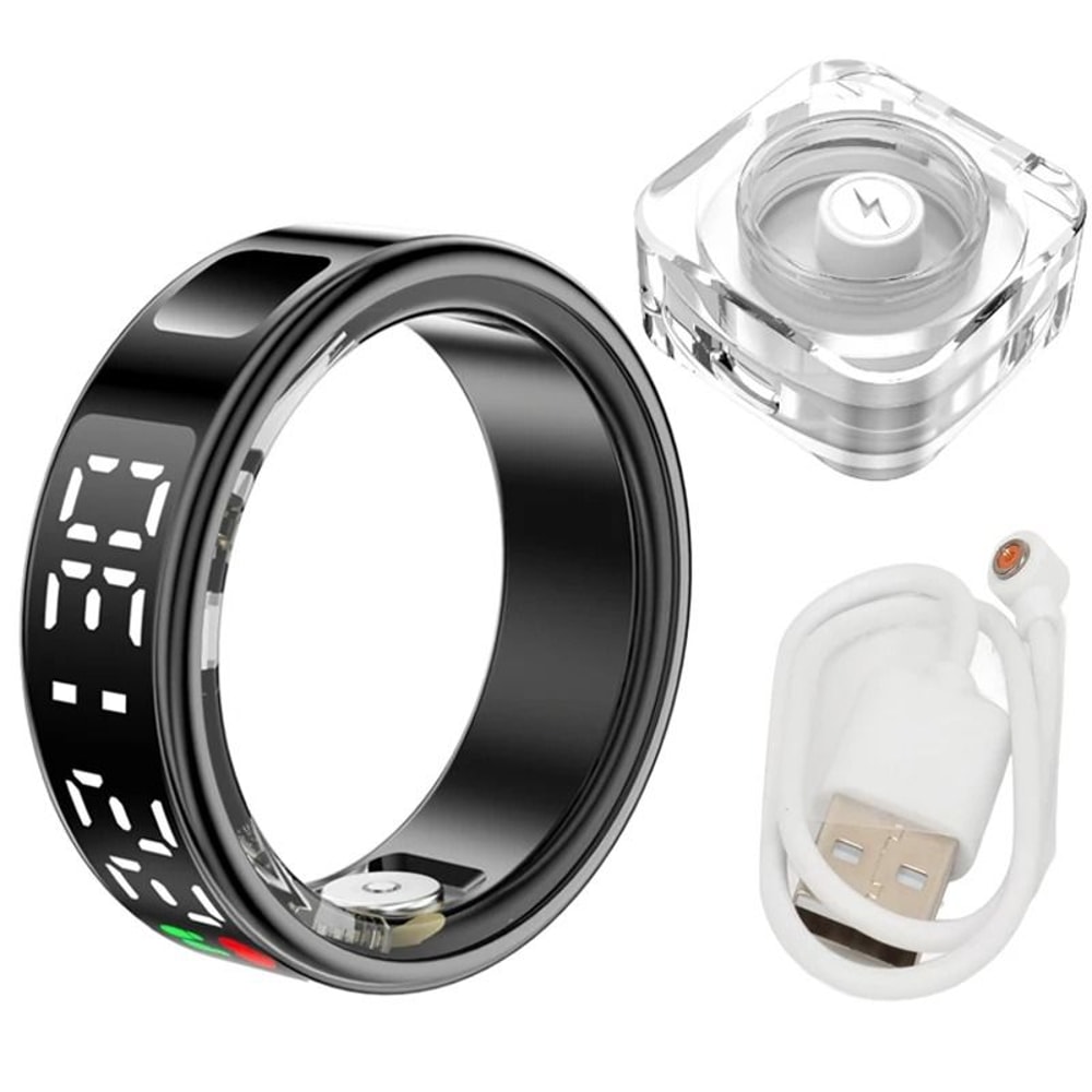 Smart Health And Sleep Monitoring Ring With LED Display 9