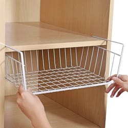 multi-functional under-shelf hanging wire basket