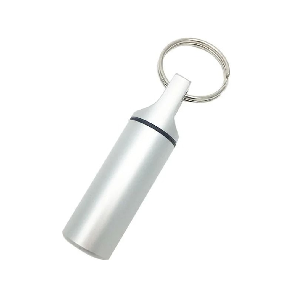 Aluminum Waterproof Pill Box Case With Keychain 3