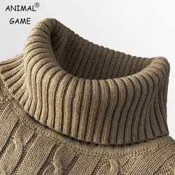 new mens turtleneck knitted woolen sweater