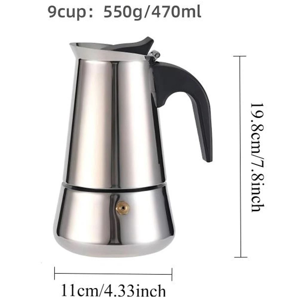 Stainless Steel Italian Moka Pot Espresso Maker 9