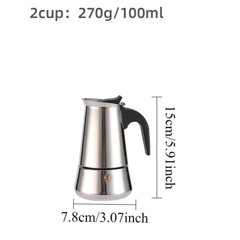 Stainless Steel Italian Moka Pot Espresso Maker 6