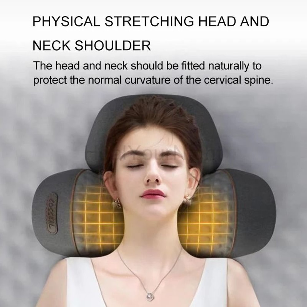 Electric Memory Foam Neck Back Traction Massage Pillow 3