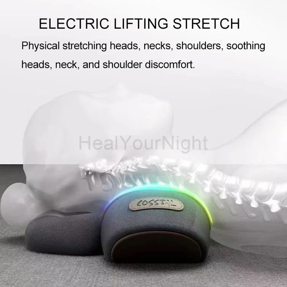Electric Memory Foam Neck Back Traction Massage Pillow 5