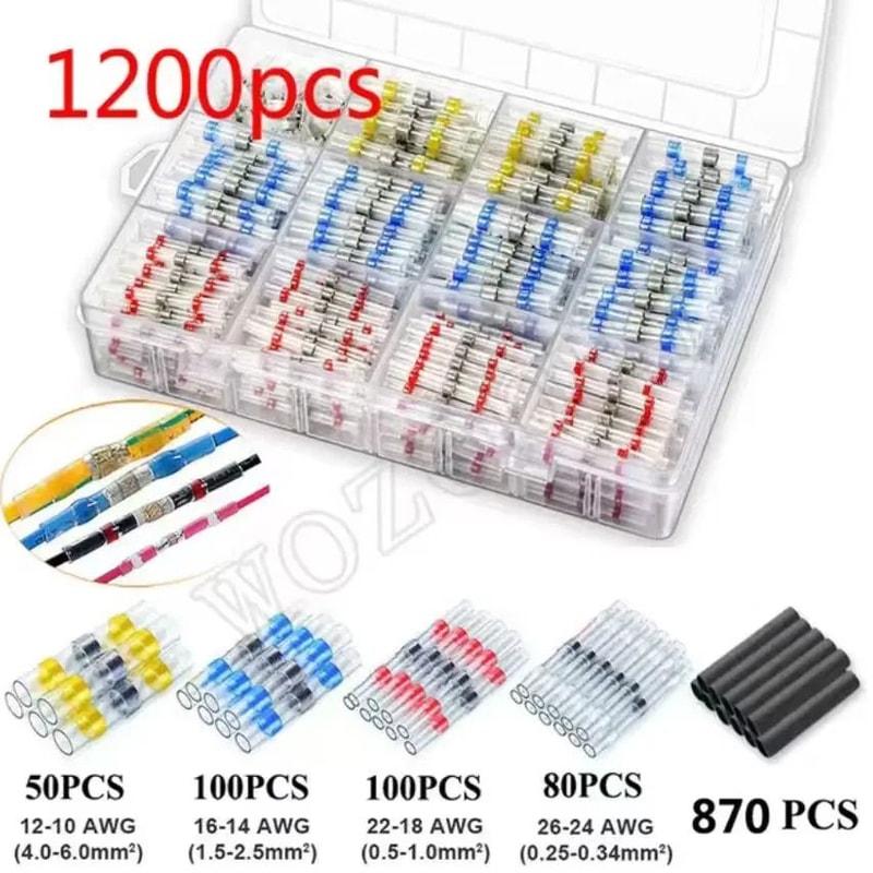 WOZOBUY Heat Shrinkable Waterproof Solder Seal Wire Connectors 12