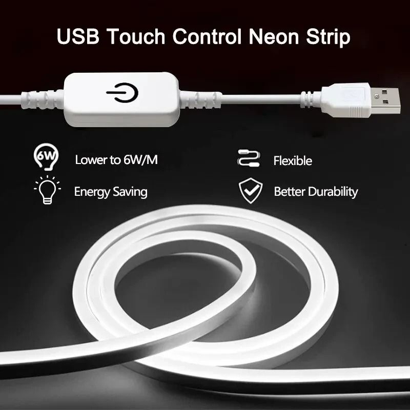 5V USB Dimmable Silicone LED Neon Strip Light 1