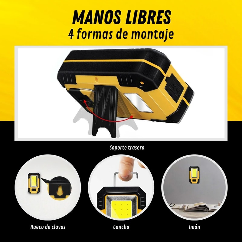 Rechargeable 30W Super Bright COB Work Light Power Bank 3