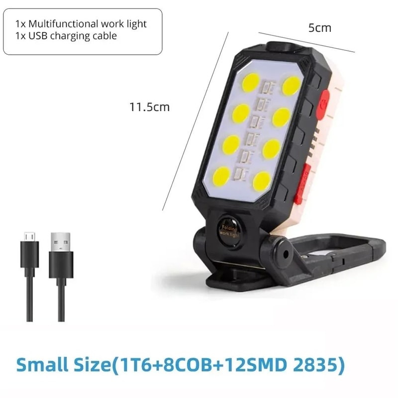 Rechargeable 30W Super Bright COB Work Light Power Bank 8