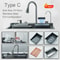 White Nano Stainless Steel Integrated Digital Kitchen Sink 6