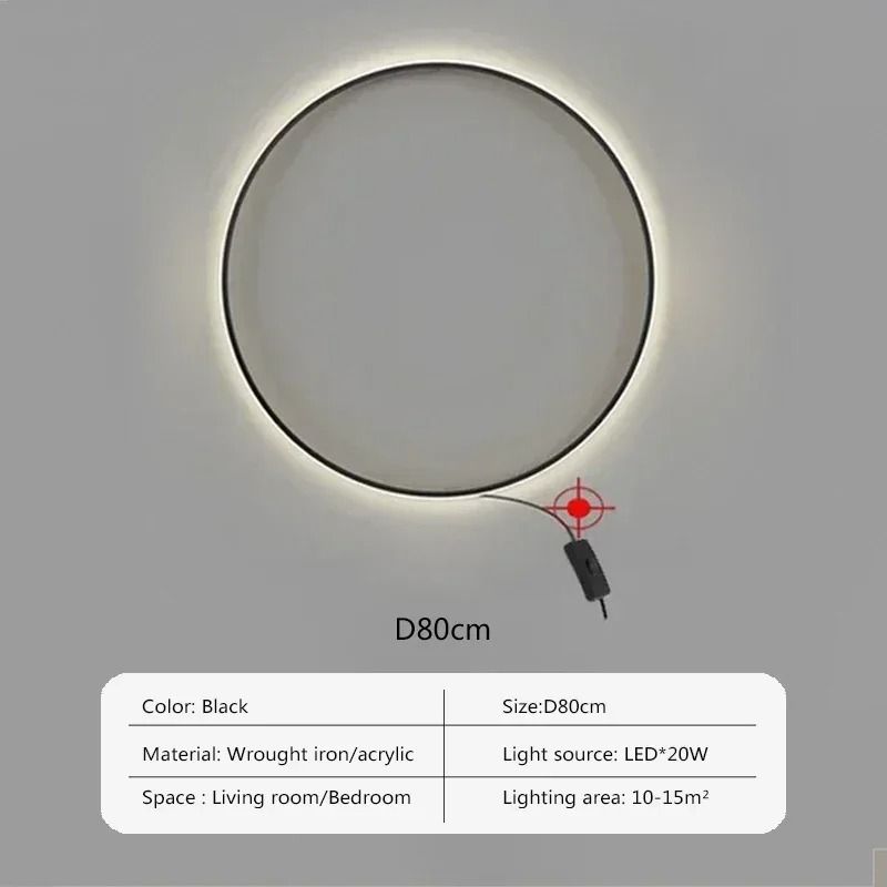 Modern Large Circle LED Wall Sconce System 6