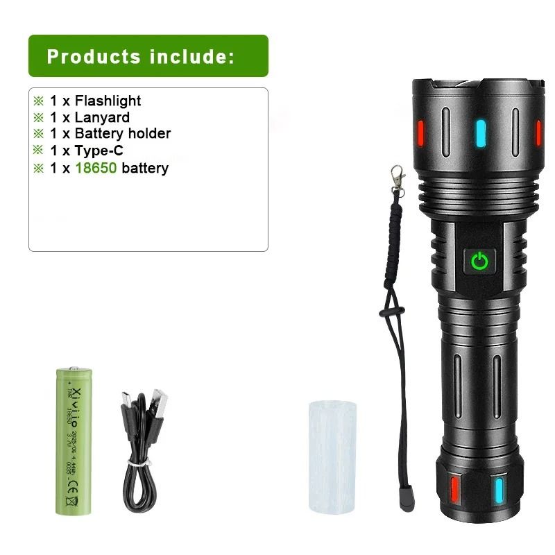 Most Powerful LED Flashlight Super Bright Zoomable Torch 8