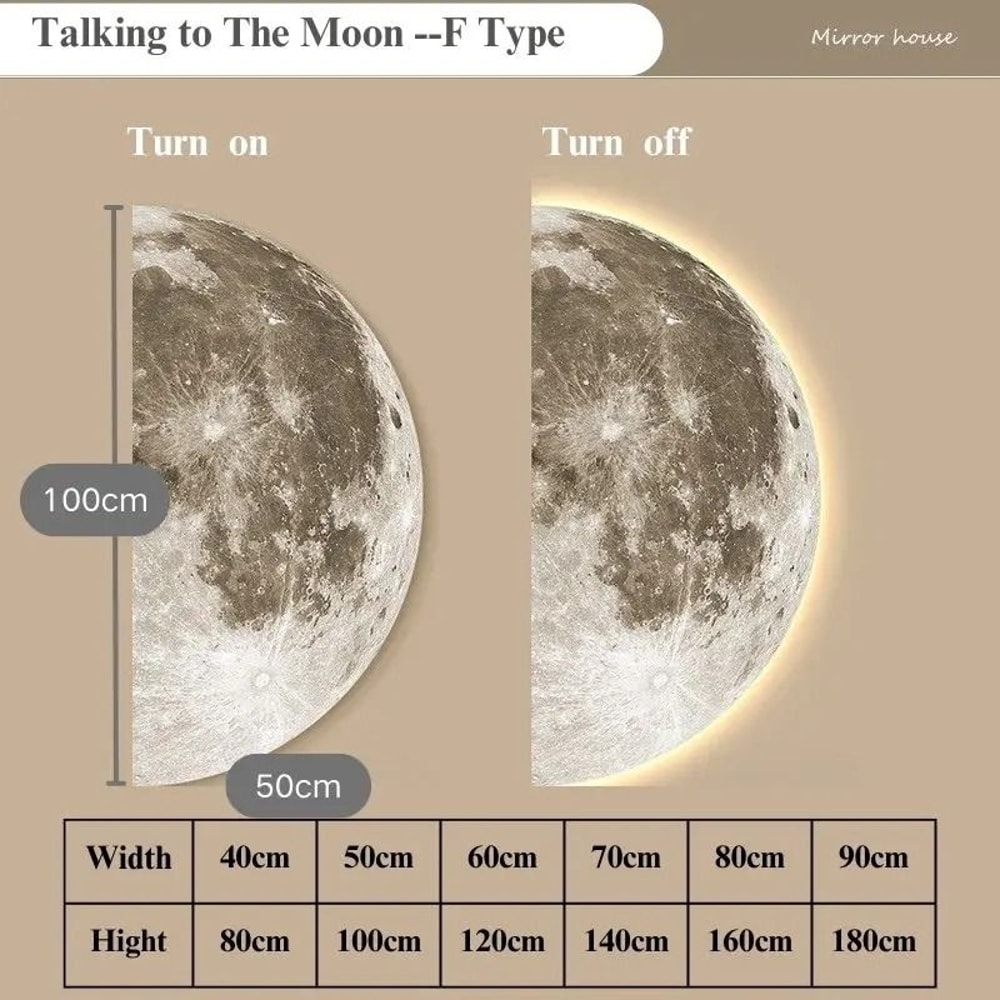 Remote Control Dimming LED Moon Wall Painting Lamp 7