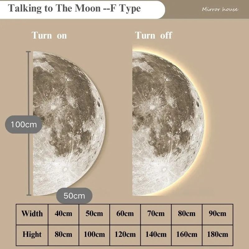 Remote Control Dimming LED Moon Wall Painting Lamp 7