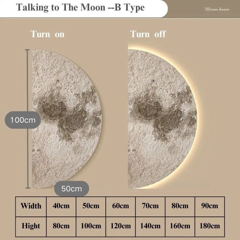 Remote Control Dimming LED Moon Wall Painting Lamp 10