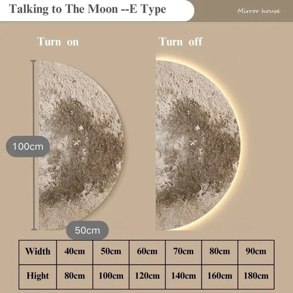 Remote Control Dimming LED Moon Wall Painting Lamp 11
