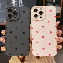 black love heart shockproof silicone phone case