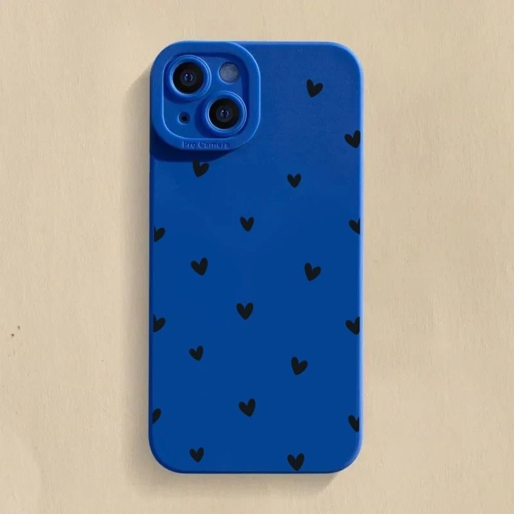 Black Love Heart Shockproof Silicone Phone Case 11