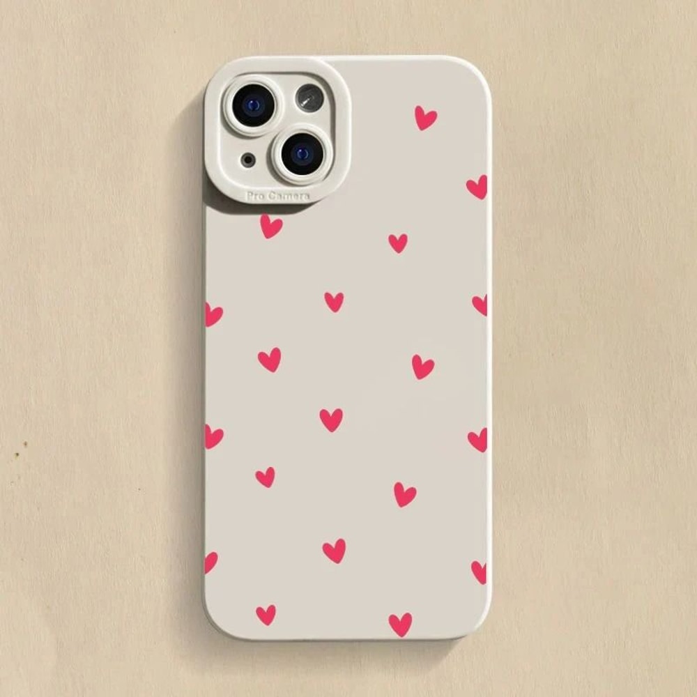 Black Love Heart Shockproof Silicone Phone Case 7