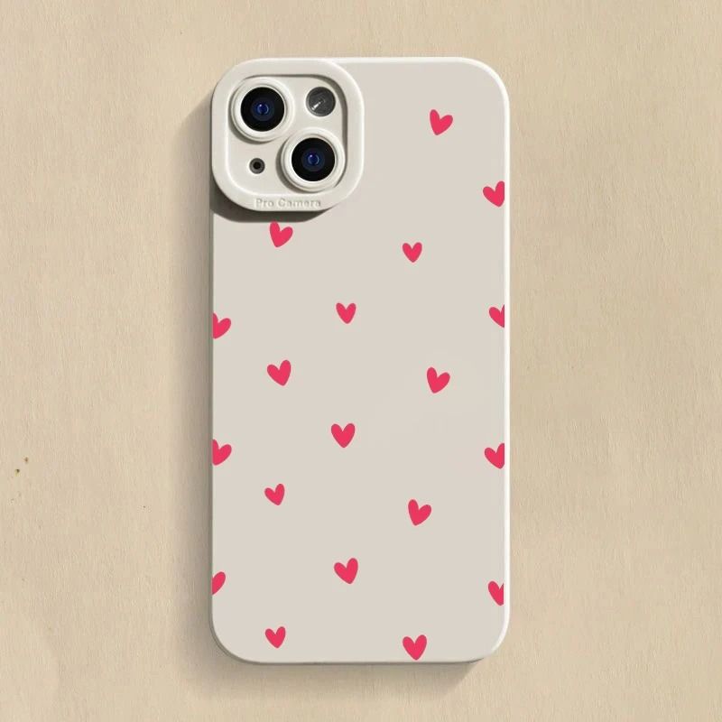 Black Love Heart Shockproof Silicone Phone Case 7