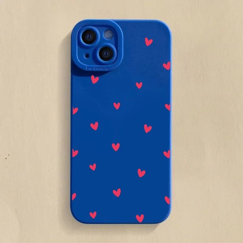 Black Love Heart Shockproof Silicone Phone Case 8