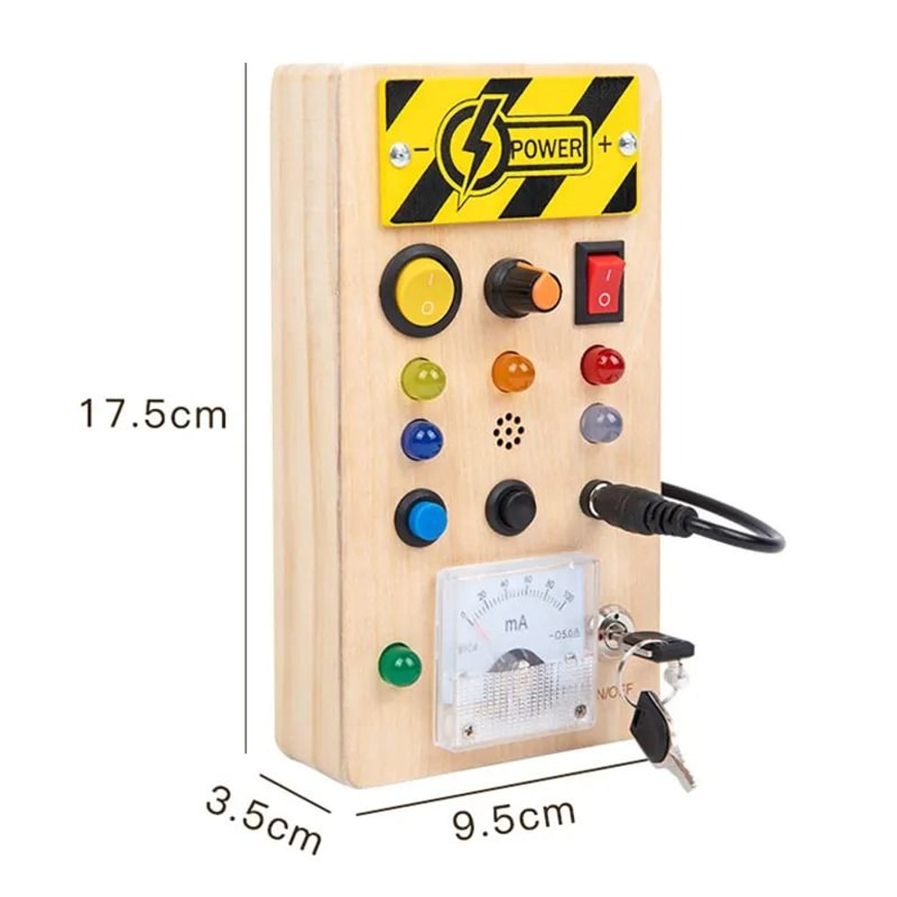 Montessori LED Light Switch And Steering Wheel Busy Board 11