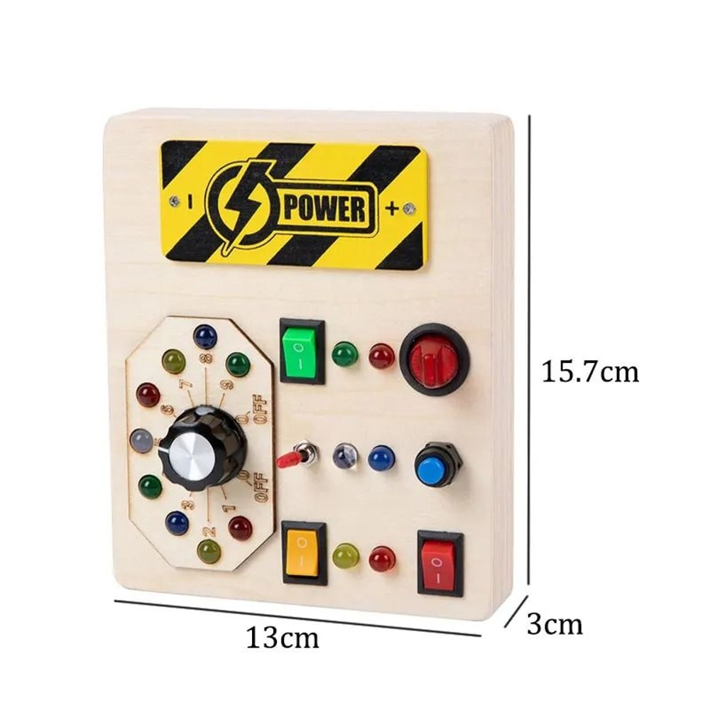 Montessori LED Light Switch And Steering Wheel Busy Board 12
