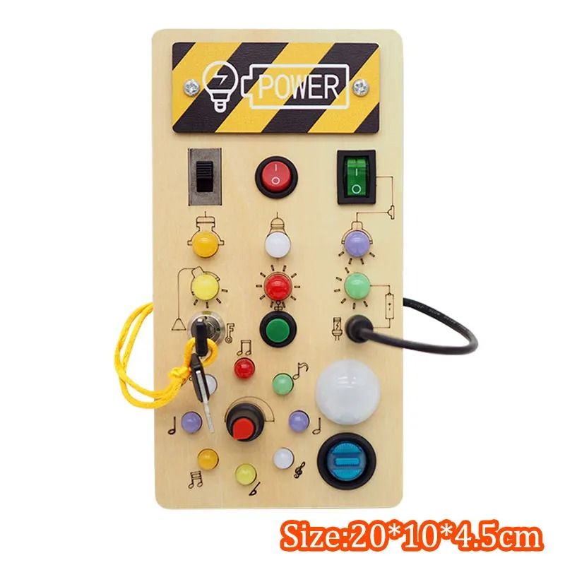 Montessori LED Light Switch And Steering Wheel Busy Board 5
