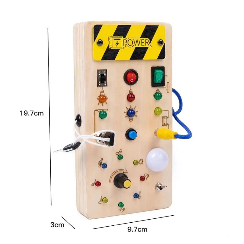 Montessori LED Light Switch And Steering Wheel Busy Board 13