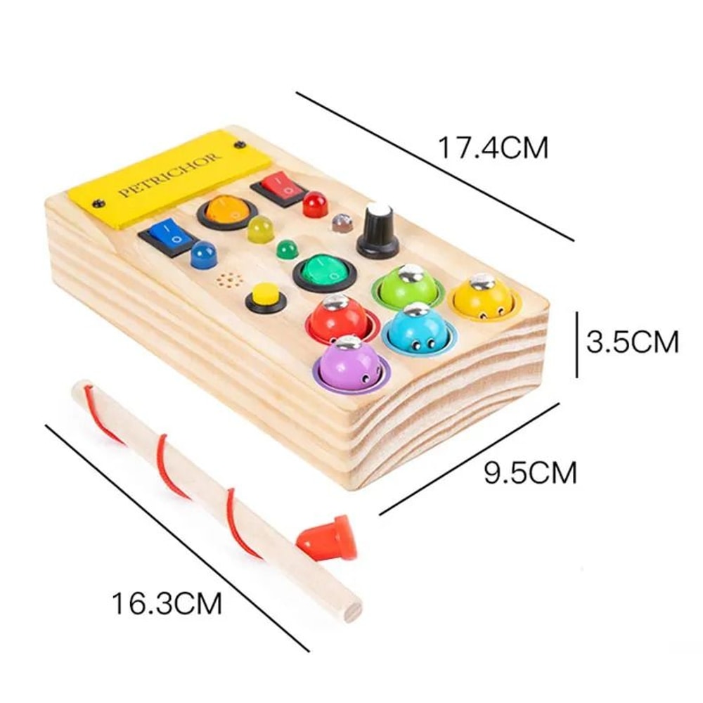 Montessori LED Light Switch And Steering Wheel Busy Board 22