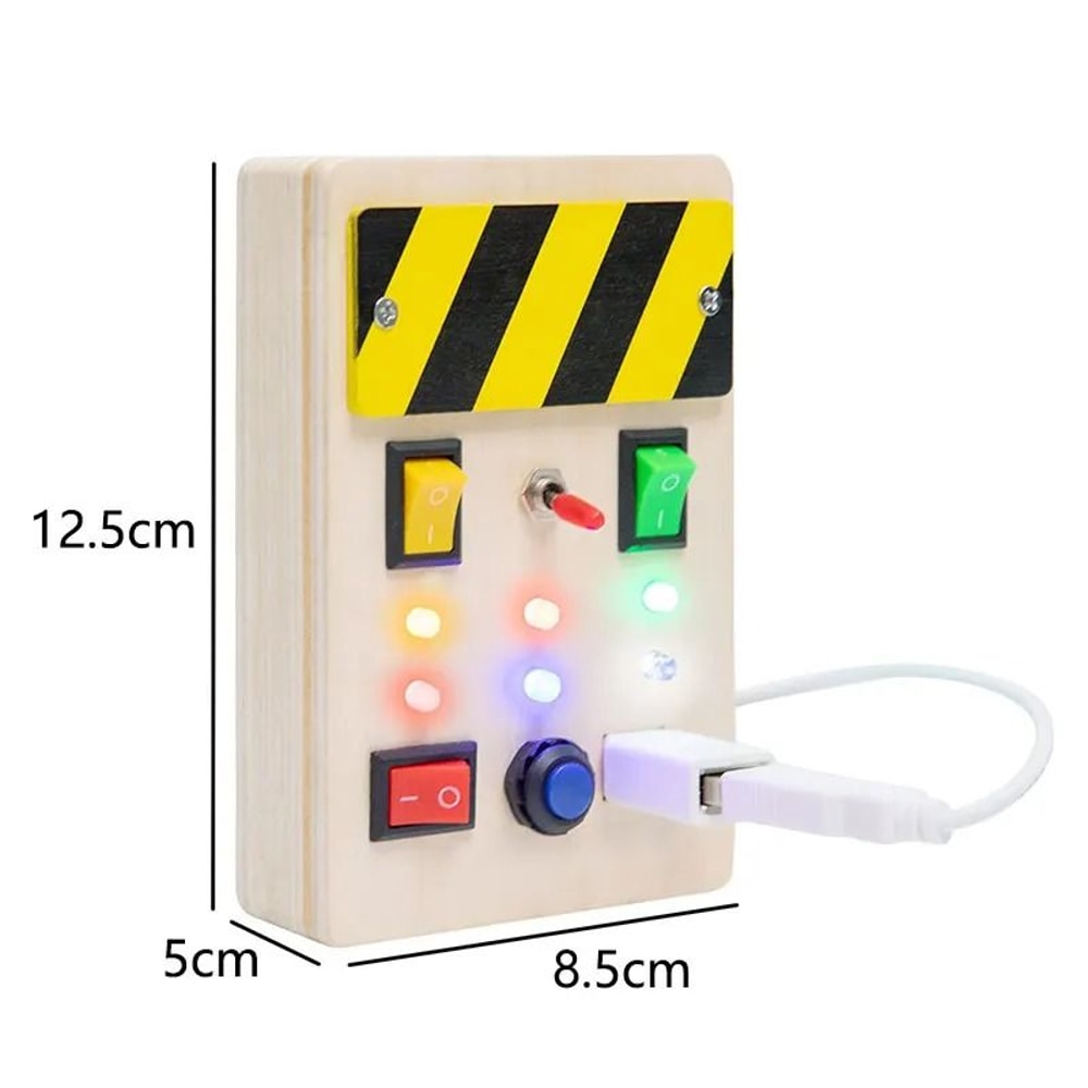 Montessori LED Light Switch And Steering Wheel Busy Board 24