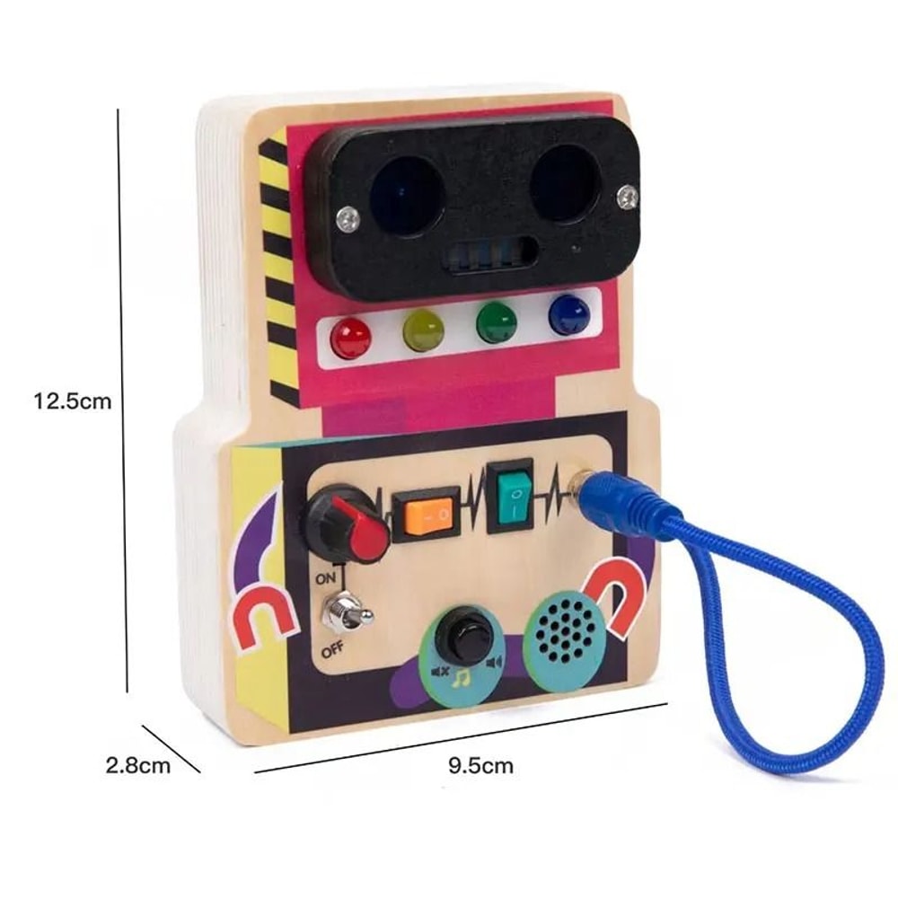 Montessori LED Light Switch And Steering Wheel Busy Board 14