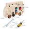 Montessori LED Light Switch And Steering Wheel Busy Board 20
