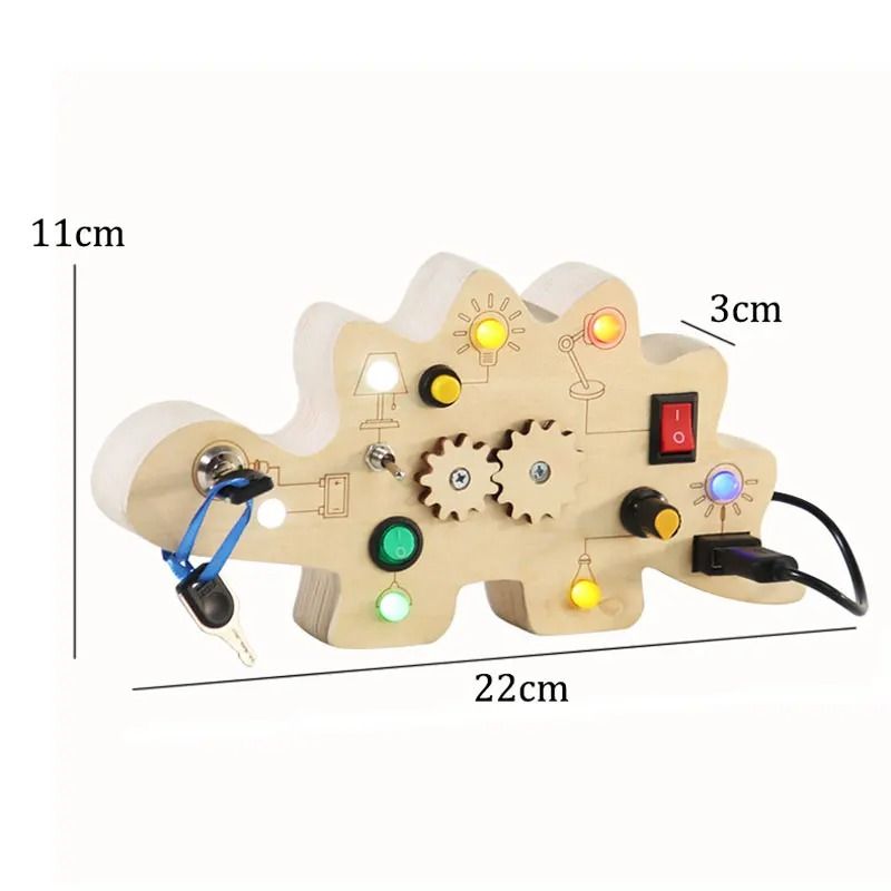 Montessori LED Light Switch And Steering Wheel Busy Board 21