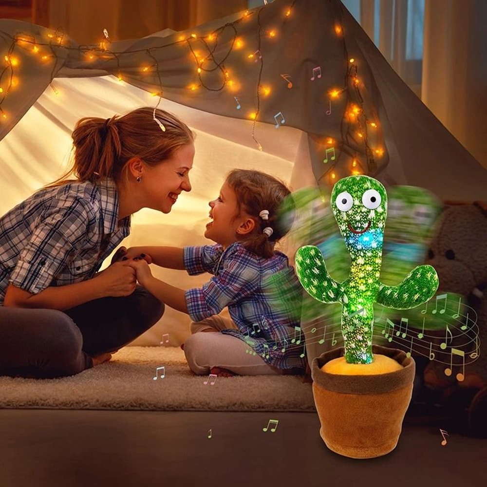 Dancing Cactus Talking Speaker Toy With Voice Repeat And LED 3
