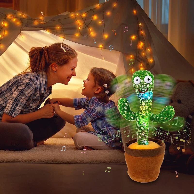Dancing Cactus Talking Speaker Toy With Voice Repeat And LED 3