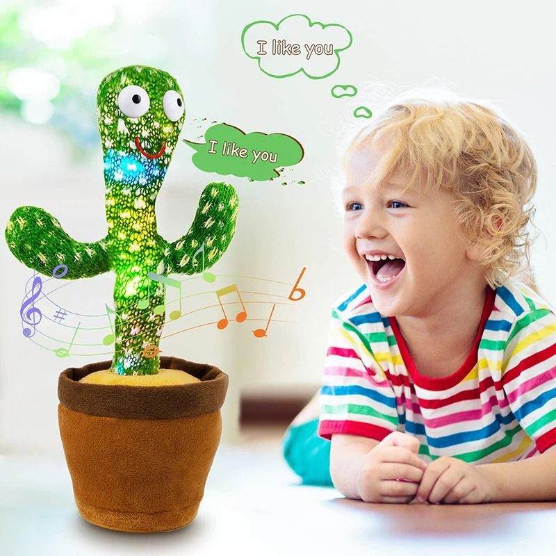 Dancing Cactus Talking Speaker Toy With Voice Repeat And LED 4