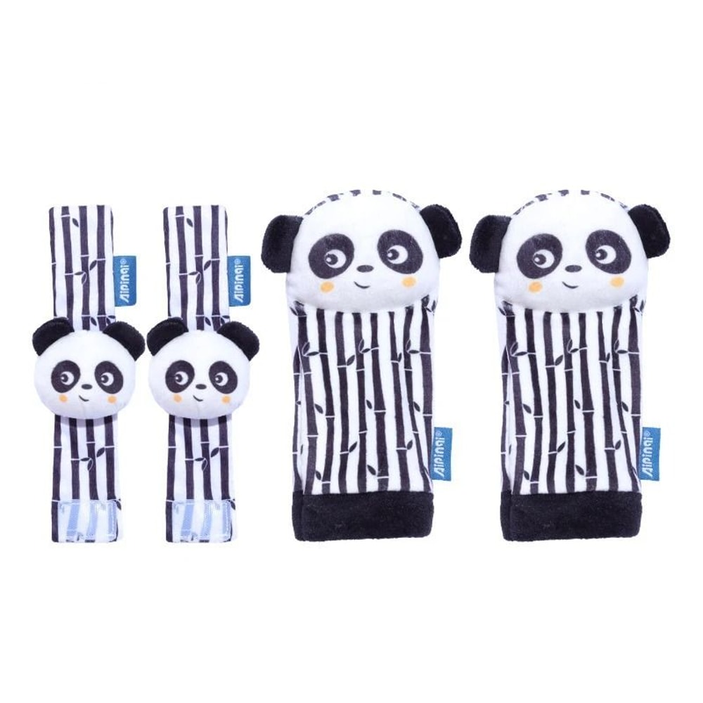 Black And White Sensory Infant Wrist Rattle And Foot Finder Set 6