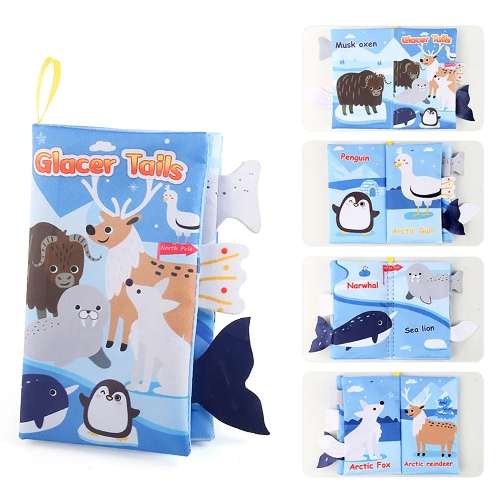 Educational Cartoon Animal Tail Baby Cloth Book 9