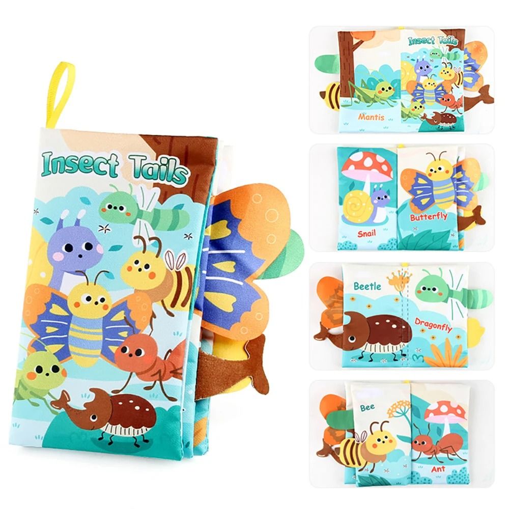 Educational Cartoon Animal Tail Baby Cloth Book 10