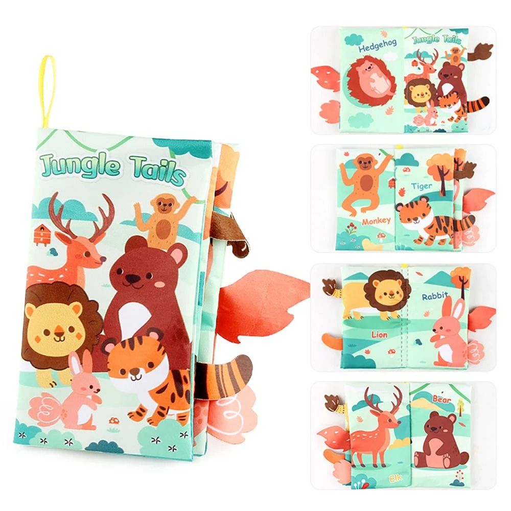 Educational Cartoon Animal Tail Baby Cloth Book 8
