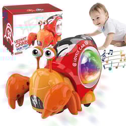 interactive crawling crab and snail musical toy