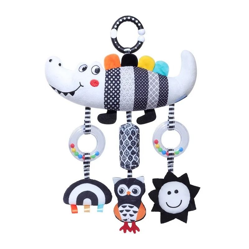 Black And White Sensory Hanging Crocodile Rattle Toy 6